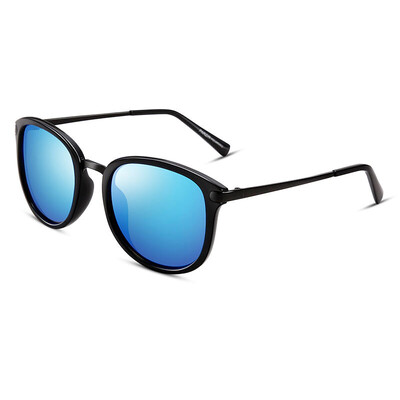 

Parson PARZIN retro sunglasses female colorful hipster polarized glasses male driver driving sunglasses 9238 black frame reflective film ice blue tablets