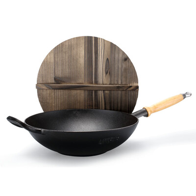

Ling Fa LINKFAIR castor series single handle cast iron wok 32cm
