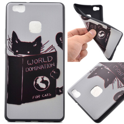 

Cat Pattern Soft Thin TPU Rubber Silicone Gel Case Cover for HUAWEI P9 Lite