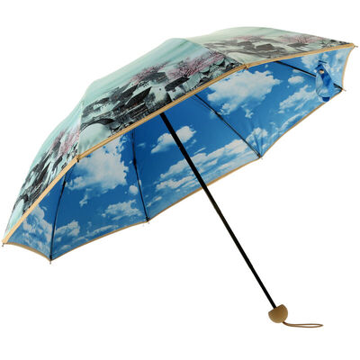 

Parkson sun umbrella three clear sun umbrella creative color rubber sun umbrella anti-ultraviolet sun umbrella blue sky white clouds rain dual-use double umbrella 6337S colorful Jiangnan
