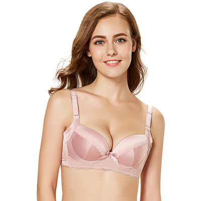 

City beauty women&39s bra lace lace gather close milk hit color stitching underwear 2B7111 powder 75A