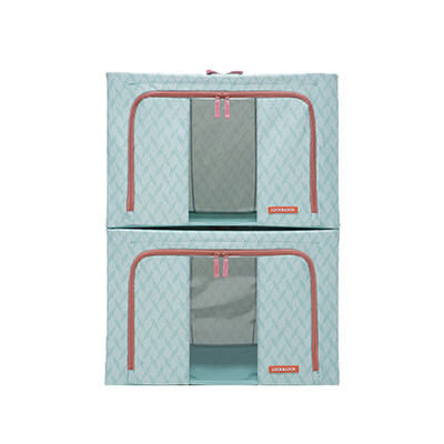 

Lock buckle diamond print baina box finishing box Oxford cloth large folding storage box 2 piece set LLB826SH602 66L2