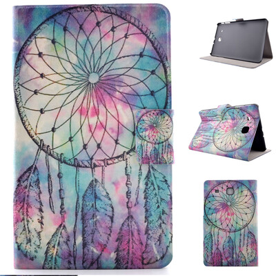 

Pink Dreamcatcher Style Classic Flip Cover with Stand Function and Credit Card Slot for Samsung Galaxy Tab E T560