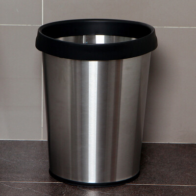 

Ou Runzhi trash cans 12L stainless steel round pressure bag type waste paper basket