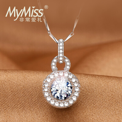 

Mymiss fashion female jewelry inlaid Swarovski zircon female necklace pendant Korean female chain clasp