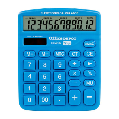 

Office Depot function type electronic calculator 10 + 2 bits 240 kinds of operation blue sliding protective cover design DCA82MS