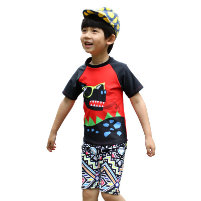 

QIHAI (QIHAI) children swimsuit boys suit swimsuits split five points flat swim trunks hot springs comfortable beach swimwear 7710-1 green  code