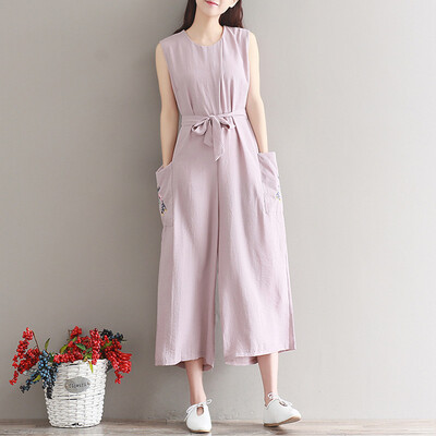 

City Plus CITYPLUS Art Retro Embroidery Banded Siamese Pants Women Arts CWKX174464 Lottery L