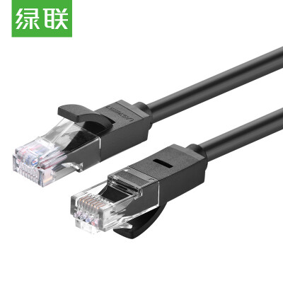 

Green Alliance UGREEN Category 6 Cable Six Cat6 eight core twisted pair cable Gigabit network cable computer network jumper finished cable 1m black 20159