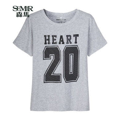 

Semir Semir Short Sleeve T-Shirt Summer Lady Casual Loose Letter Print T-Shirt Couple 12216000044 Light Blue M