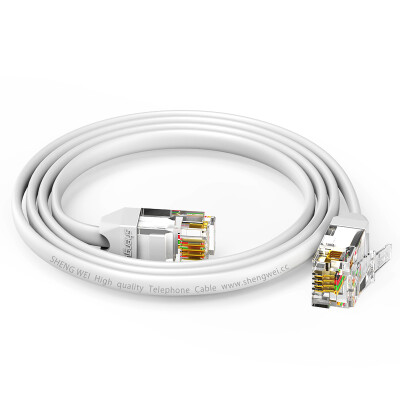 

Win (shengwei) telephone line 4-core multi-strand flat 6P4C 3 m white finished with crystal head RJ11 plane cable TC-1030B