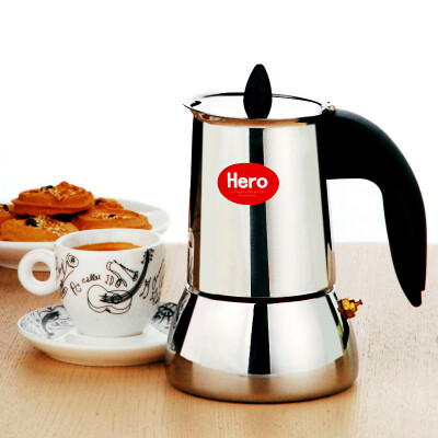 

【Jingdong Supermarket】 Hero Mocha pot household stainless steel coffee pot Italian espresso coffee machine Kras Mocha pot available special induction cooker 6 cups