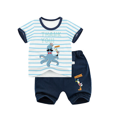 

Yue Tong Lai children's suit summer boy short-sleeved T-shirt harem pants summer suit Y1942 octopus 130