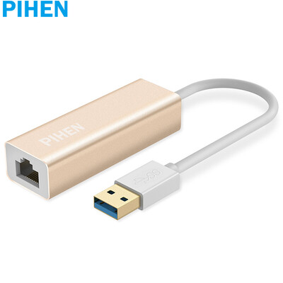 

PIHEN PH-WK004 USB card cable USB to RJ45 network port notebook network card for TV box millet box wired Gigabit Ethernet card champagne gold