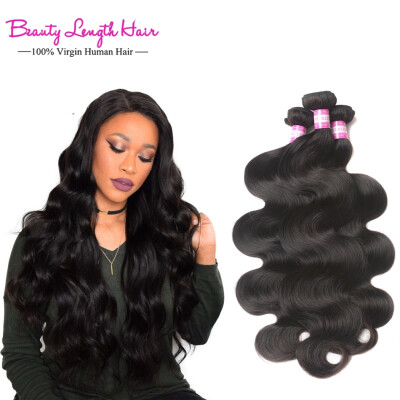 

Beauty Length Brazilian Virgin Hair Body Wave Human Hair Weave 3 Bundles 100% Unprocessed Hair Weft Extension Natual Color