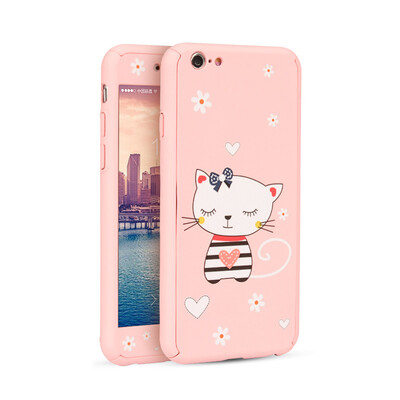 

Excellent plus iPhone6s phone shell Apple 6 phone box cartoon all-inclusive protective sleeve anti-throwing mobile phone sets love cat