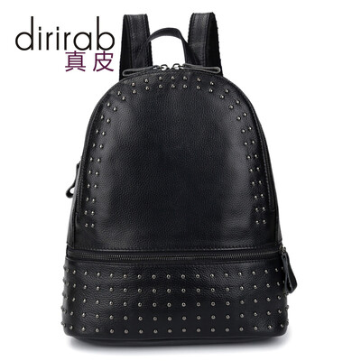 

Dirirab Genuine Leather cowhide backpack female handbag head cowhide shoulder bag willow backpack fashion ladies small backpack
