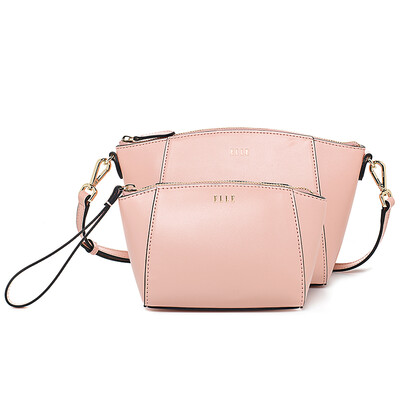 

ELLE (ее) новые сумки моды кожаный двухсекционный костюм Сумка EB60215BK черный