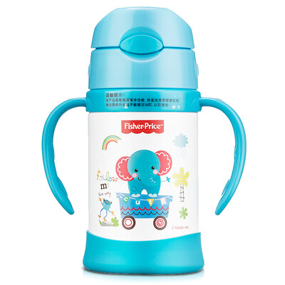 

The United States Fisher-Price baby sucker cup baby learn cup drink insulation kettle training cup 300ML blue