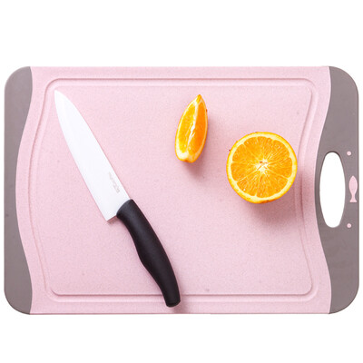 

Arsto Husk chopping board Anti-skid chopping board Wheat fiber cutting board Baby food supplement board pink large size 39 27 08cm