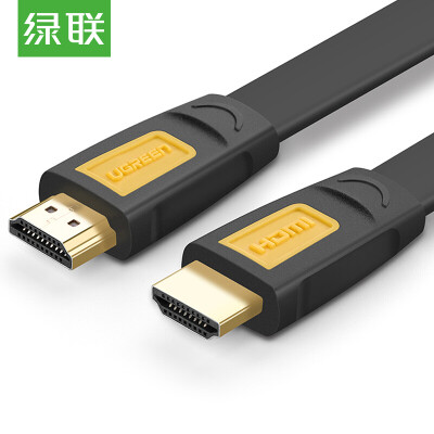 

Green UGREEN HDMI cable version 20 2K 4K HD cable digital video flat line computer access TV line monitor projector line 1 meter yellow&black 11188