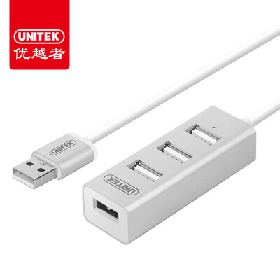 

Превосходный человек (UNITEK) Y-2185BSL полностью алюминиевый USB2.0 сплиттер высокой скорости один перетащить четыре конвертера HUB концентратор ноутбука расширение с индикатором серебро 30CM