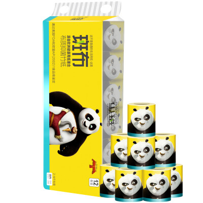 

BABO (BABO) Natural toilet paper without bleach bamboo pulp Kung Fu Panda series 4 layer 180g core rolls paper * 12 rolls