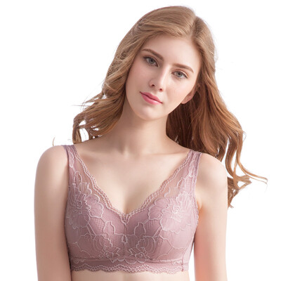 

1000 Nami US 2727 lace edge of the United States back no steel ring underwear health leisure gathered adjustment home bra elegant black M