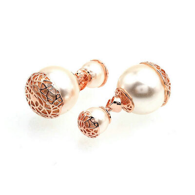 

Yoursfs@ 18 k Stud Earrings With Clear CZ & Pearl Earrings Accessories