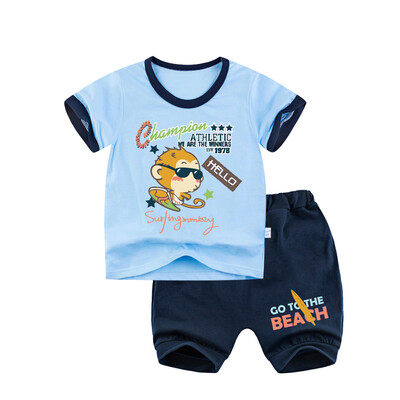 

Yue Tong Lai children's suit summer boy short-sleeved T-shirt harem pants summer suit Y1921 surf monkey 150