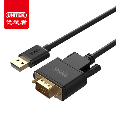

(UNITEK) Y-124CBK USB к разъему DB9 RS232 последовательный кабель Материал ABS 3 м черный COM-порт подключение кабель для передачи данных