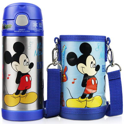 

【Jingdong Supermarket】 Disney Disney Insulation Cup Children's Stainless Steel Suction Cup Men and Women Student Cartoon Water Bottle (including portable cup) 350ml black car