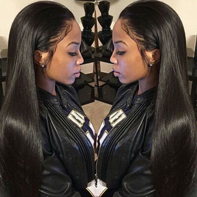 

7A Straight Glueless Brazilian Lace Front Human Hair Wigs with Baby Hair 130 Density for Black Women Natural Lace Front Wigs