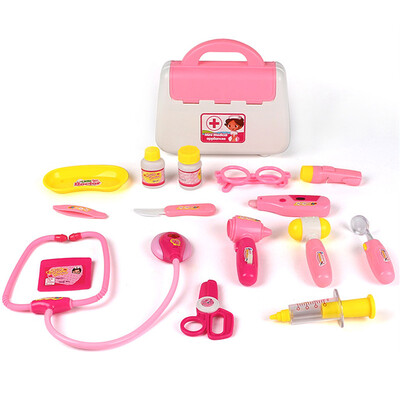 

Mother&child babamama doctor toys 15 sets of home every child early childhood education puzzle with photoelectric medicine box B1001 red