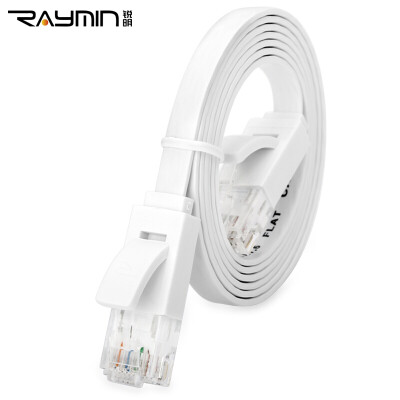 

Rui Ming RA660WH-0200 super six types of Gigabit flat cable twisted pair non-shielded cable gold-plated crystal head 8 core copper conductor 2m white