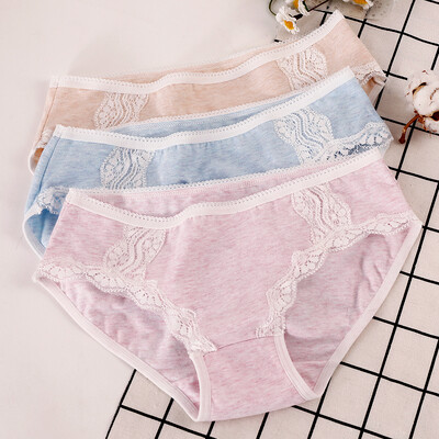 

[Jingdong supermarket] red beans (hongdou) ladies underwear 3 cotton ammonia color spinning high waist abdomen hip hip trousers three-color group 165/85