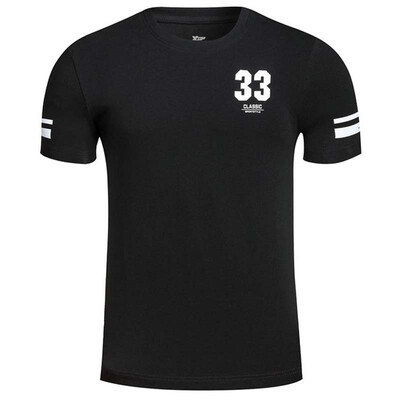 

XTEP male sports T-shirt fashion wild leisure short-sleeved light breathable sweat T-shirt 883229019049 black XL