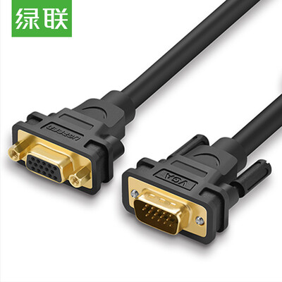

Зеленый сустав (UGREEN) VGA удлинитель 3 + 6 мужчин и женщин инженерного класса VGA монитор компьютера кабельного телевидения видео плюс 3 метров в длину черный 30745