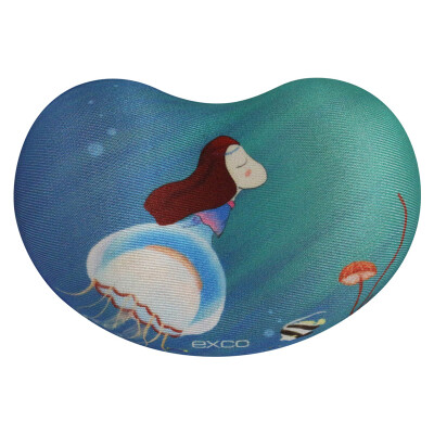 

Should be suitable cool EXCO cute wrist mouse pad silicone wrist bracelet home office hand care PU non-slip bottom wrist pad MSP020 blue jellyfish