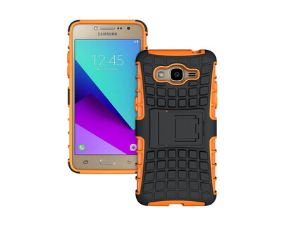 

J2 prime CaseGangxun Heavy Duty Armor Dual Layer Rugged Hybrid Hard Shockproof Case with Kickstand for J2 prime Cover orange