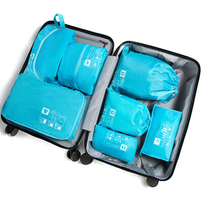 

40,000 km travel classification travel collection of seven sets of clothes items storage bag suit digital finishing bag SW1016 pink