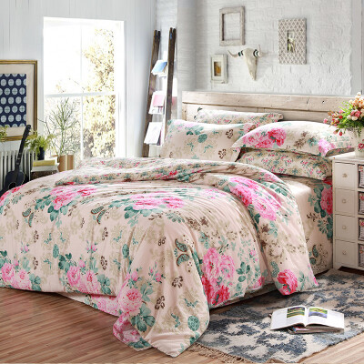 

Ivy (AVIVI) four sets of bedding cotton 40 twill double bed 1.5 / 1.8 bed fragrance flower