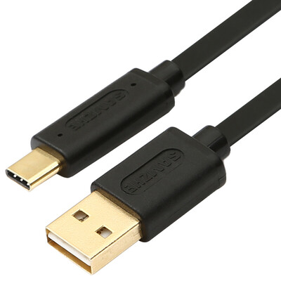 

Shanze (SAMZHE) Тип-С / USB3.1 тонкой плоским кабелем USB 2.0 Эндрюсом быстрой зарядкой линия зарядки кабелем Поддержка просо 5 / 4C / музыки как Huawei P9 / P10 черного 1 метр КИ-Р10
