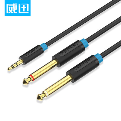 

Wei Guan VENTION 35mm turn double 65 one minute two stereo audio cable computer mixer cable 635mm left&right channel conversion line 05 meters black BACBD