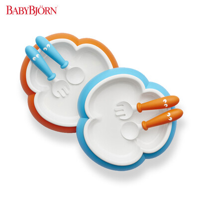 

BABYBJORN  Тарелки, вилки и ложки для ребенка из Швеции (сине-зеленый / оранжевый, 2 комплекта, Швеция)