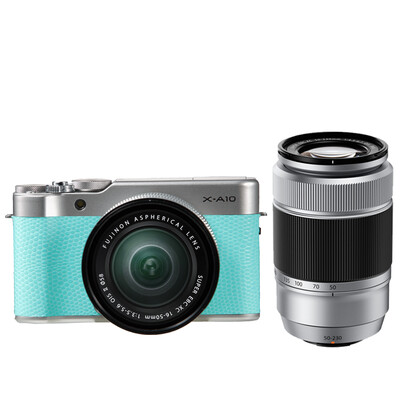 

Fuji (FUJIFILM) X-A10 (XC16-50II / XC50-230II) мята зеленый одиночного микро двойного электрического комплект линзы компактный и легкий экран сложенные 180 градусов Макро