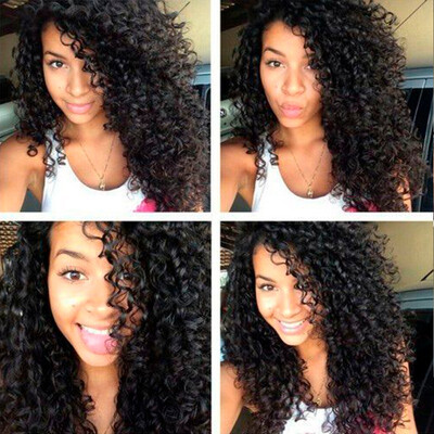 

Grace Length Hair Indian Curly Hair 4 Bundles Unprocessed Virgin Kinky Curly Hair Extension 8A Indian Kinky Curly Human Hair Weave