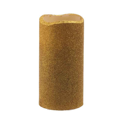 

DFL Flameless Real Wax Led Pillar Candles with Timer with Glitter Powderfor Home Party Wedding Christmas Decoration3x6 inches