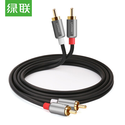 

Green Alliance UGREEN double Lotus head audio line male to public red&white line 2RCA adapter cable AV audio two pairs of two signal lines computer audio TV cable 1 meter 30803