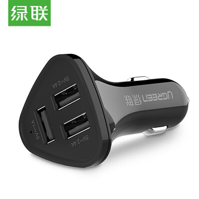 

Green triple car charger 5.8A fast charge USB charger head cigarette lighter car charger one drag three plugs for Huawei millet Meizu Andrews Apple Tablet 2a 40285 white